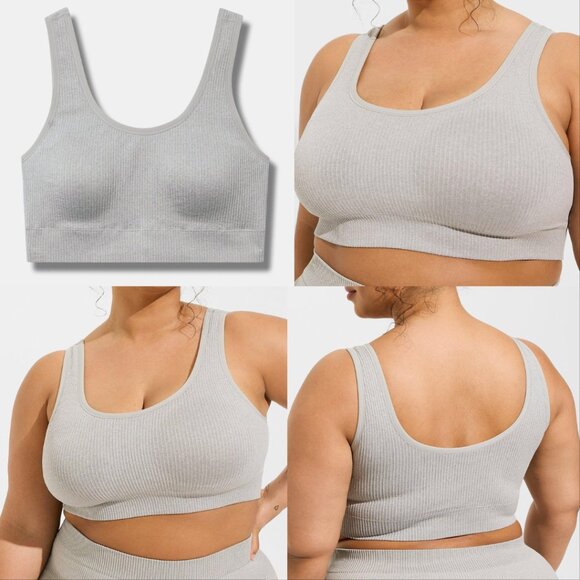 LOT OF 3✨TORRID size 0x (large) Lightly Lined Seamless Rib Scoop Bralette - Picture 12 of 13